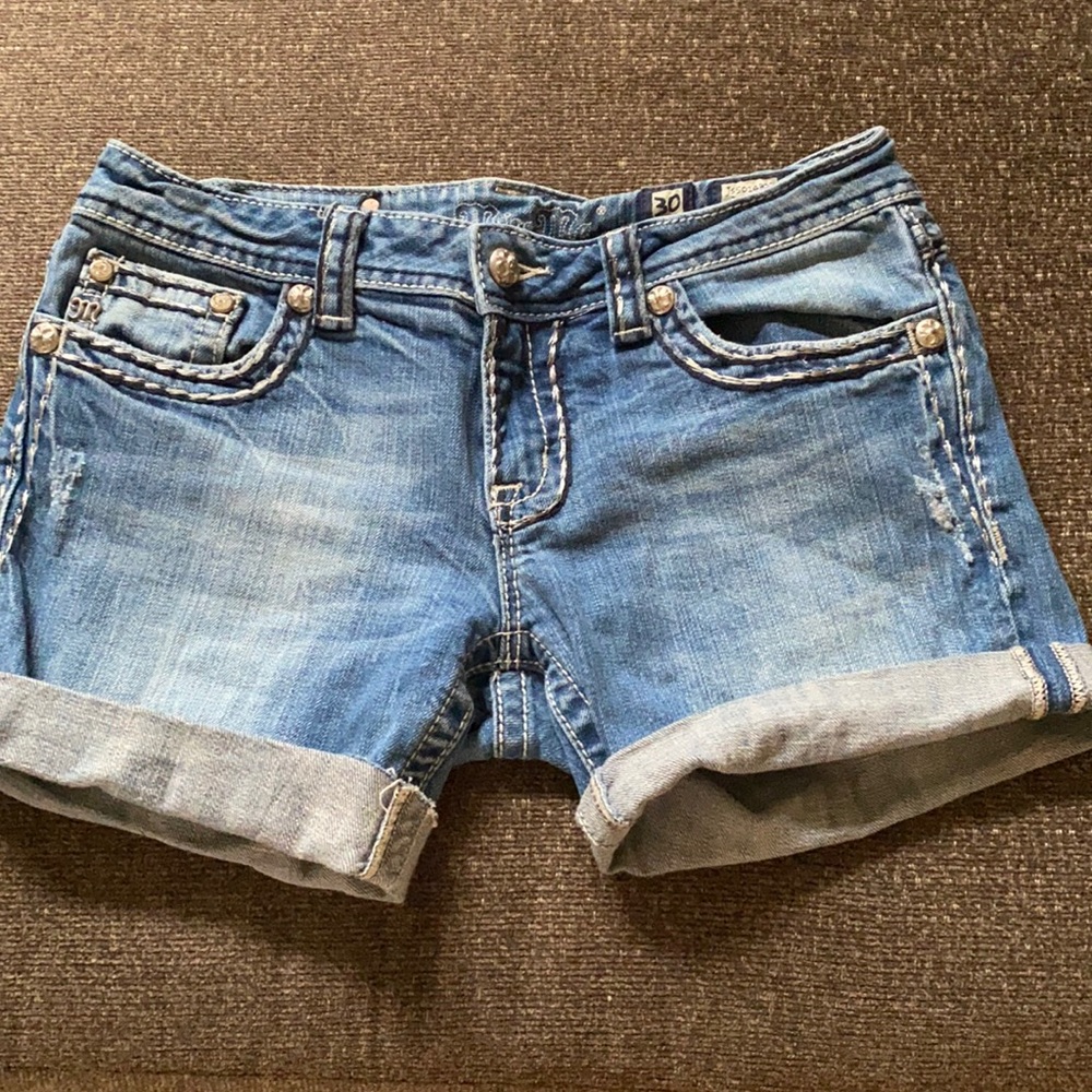 Studded Miss Me jeans I cut into shorts. Size 30